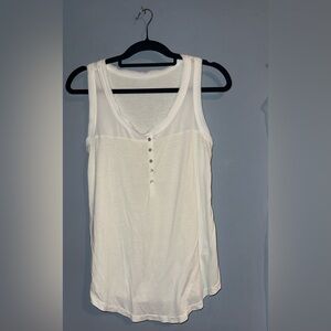 Merona White Sleeveless Henley Tank Top – Size Medium